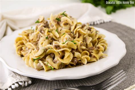 Skillet Ground Beef And Egg Noodles Graceful Little Honey Bee