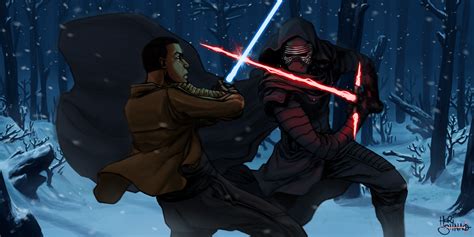 Speed Drawing 2 Finn Vs Kylo Ren By Heri Shinato On Deviantart