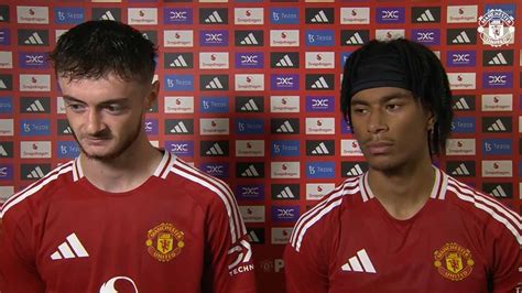 Joe Hugill and Maxi Oyedele interview after Rangers 0 Man Utd 2 on 20 ...