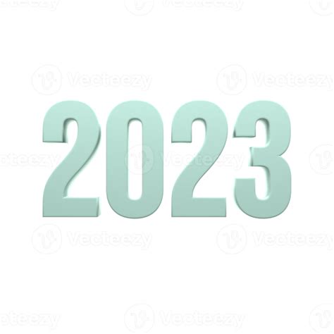 Free 2023 Text Nummer 3d Blau Farbe Im Transparent Hintergrund Png