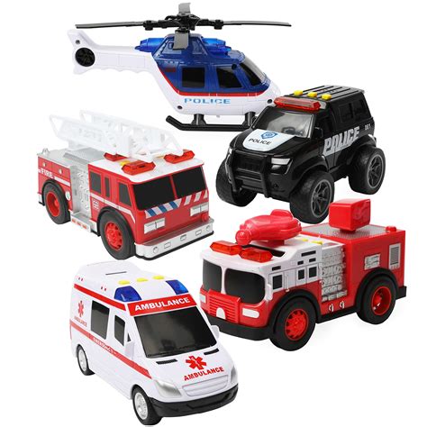 Buy Top Right Toys Fire Engine Ambulance Car Fire Truck And Helicopter