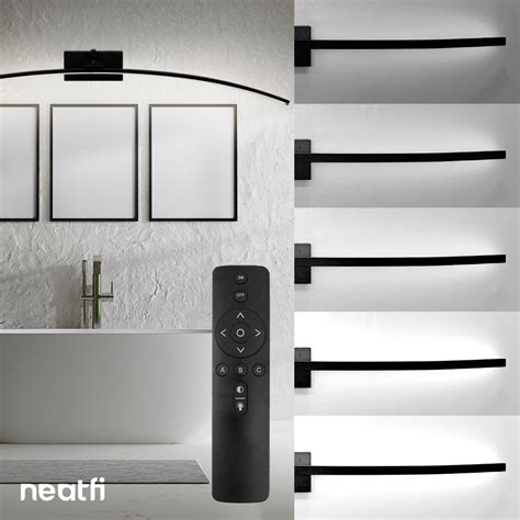 47" LED Modern Vanity Light, Curve Design - Black – Neatfi