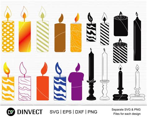 Candle Svg Candle Svg Bundle Candle Clipart Candle Silhouette