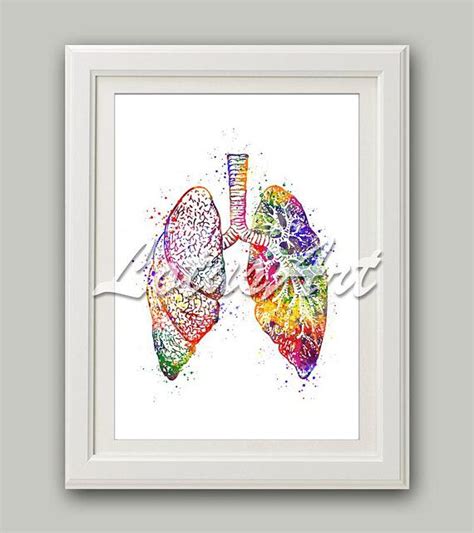 Lungs Anatomy Art Print Lungs Watercolor Print Anatomy Wall Etsy