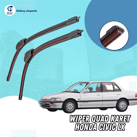 Jual Wiper Quad Karet Honda Civic Lx Frameless Sapuan Kaca Set