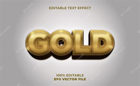 Premium Vector 3d Gold Text Effect Template With White Background