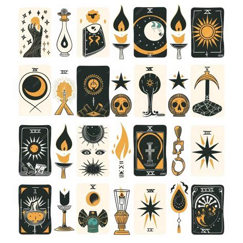 Set of magic symbols and objects in vintage style Vector illustration ...