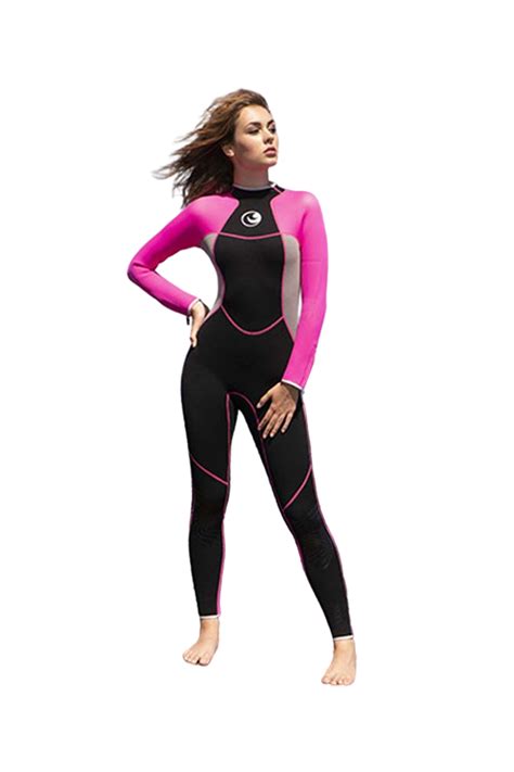 Hisea Ladies 3mm Neoprene Full Wetsuit Black And Red