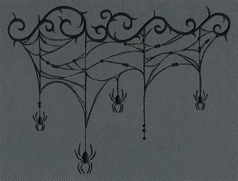 Gothic Gala Cobweb Drape Spider Art Gothic Drawings Embroidery