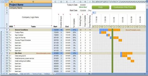 Construction Project Plan Template Excel (PDF) - ExcelTemple