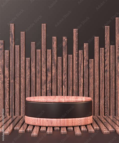 luxury wood podium display for product presentation 3d rendering Stock ...