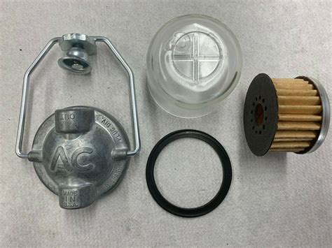 1953 58 Chevy Large Ac Domed Glass Bowl Fuel Filter Assembly W Element New Ebay