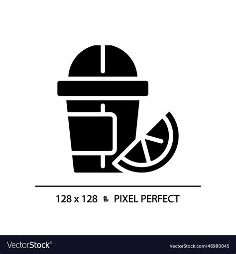 Juice Pixel Perfect Black Glyph Icon Royalty Free Vector