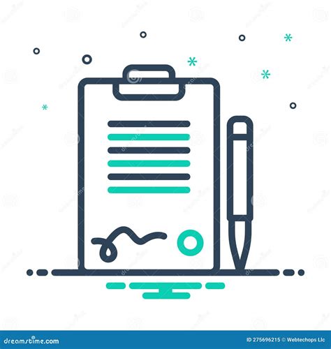 Icono De Mezcla Para Contrato De Firma Y Notario Ilustraci N Del Vector