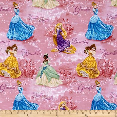 Disney Princesses Royal Debut Scenic Pink Disney Fabric Fabric