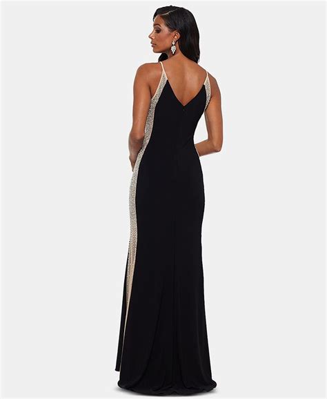 Xscape Beaded Colorblocked Gown Macys