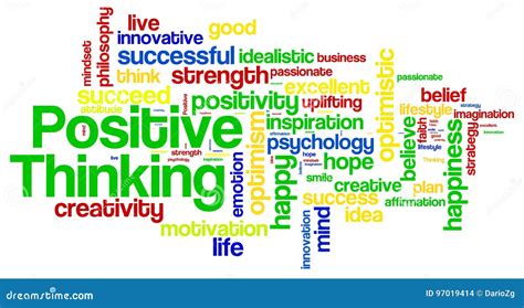 Positive Thinking Word Cloud Stock Illustration Illustration Of