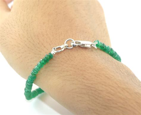 Emerald Bracelet 3 80 Mm Certified 7 50 Inches Faceted Green Etsy