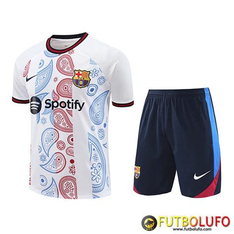 Replicas De Camiseta Entrenamiento FC Barcelona Blanco Rojo Azul 2024 2025