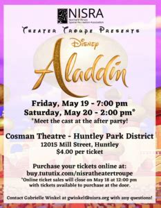 Purchase Aladdin Tickets Today! - NISRA