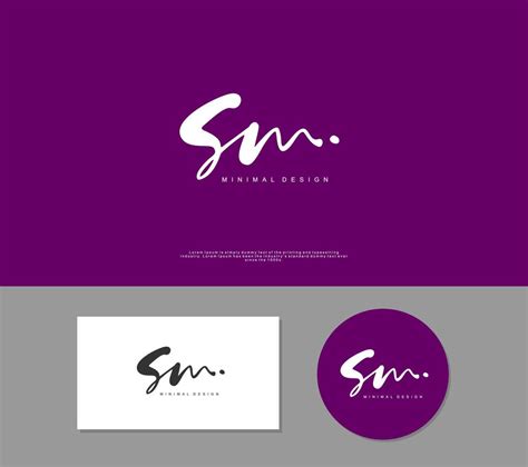 Sm Initial Handwriting Or Handwritten Logo For Identity Logo With