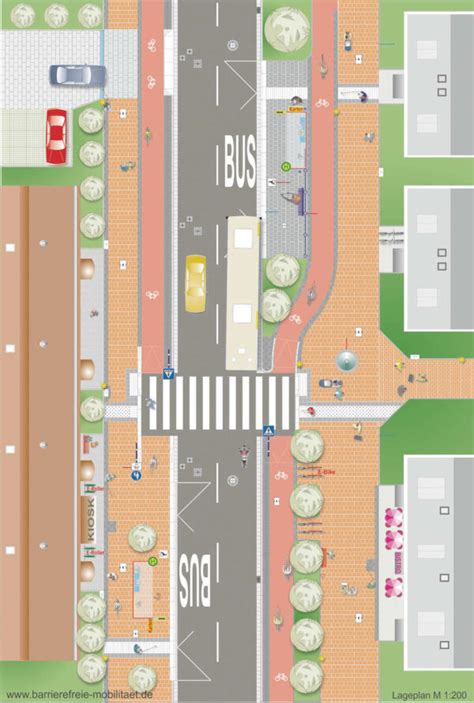 Bushaltestelle Mit Radverkehr Barrierefreie Mobilit T