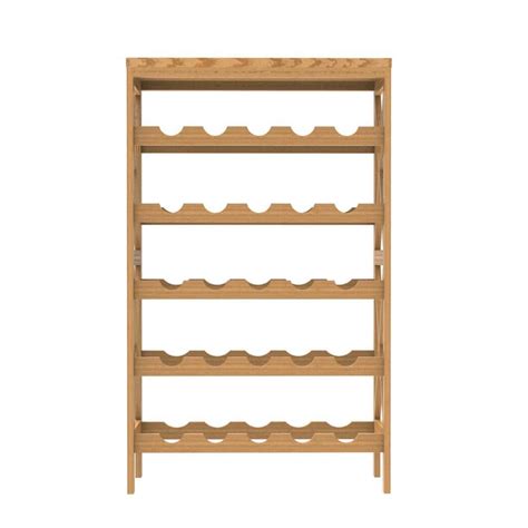 Lavish Home 25 Bottle Classic Rustic Wood Wine Rack W020076 The Home