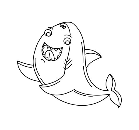 Shark Doodle Coloring Book With Vector Illustration For Kids 21893423