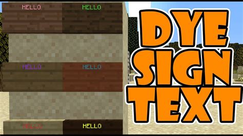 Minecraft 18w44a Snapshot How To Dye Text On Signs Youtube