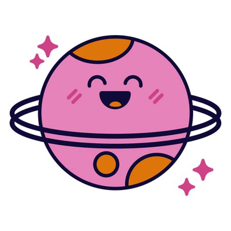 Diseño Png Y Svg De Personaje De Dibujos Animados De Espacio Planeta Kawaii Para Camisetas