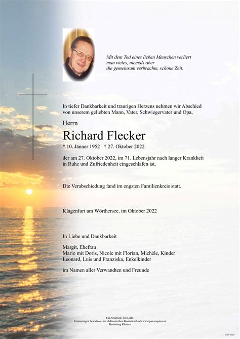 Parte für Richard Flecker pax requiem