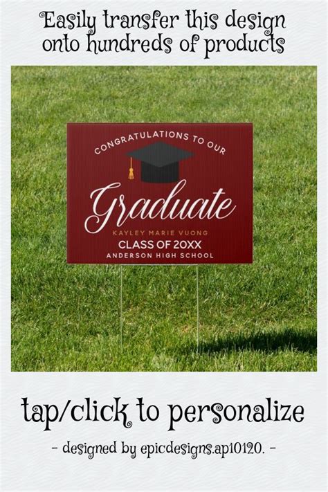 Congratulations Graduate Maroon 2024 Graduation Sign Zazzle