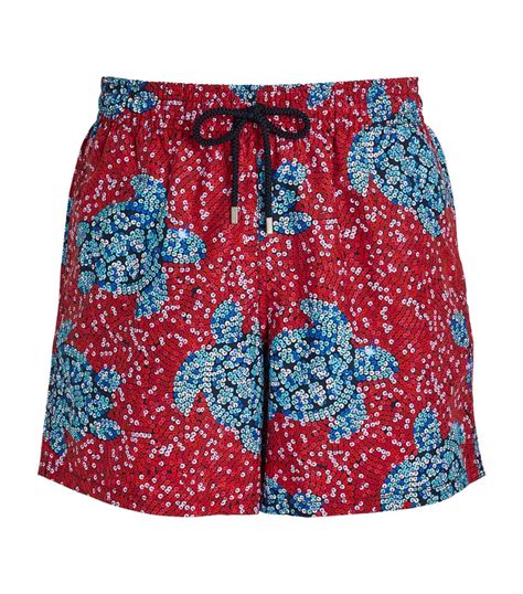 Mens Vilebrequin Red Turtle Print Moorea Swim Shorts Harrods