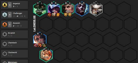 TFT Compo Reroll Samira et Talon avec Impérial et Challenger Breakflip