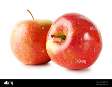 Two Red Apples Isolated On White Background Stock Photo Alamy