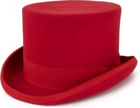 Hoge Hoed Rood Steampunk Tophat Maat 59 60 61 Heren Dames Rode