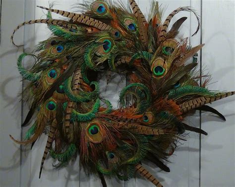 Peacock Feather Wreath Etsy Feather Wreath Wreaths Feather