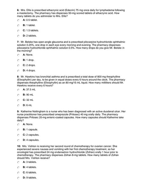 Solution Dosage Calculation Practice Questions Set C Studypool