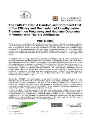 Fillable Online Clinical Trial Protocol The Stamp Trial University Of