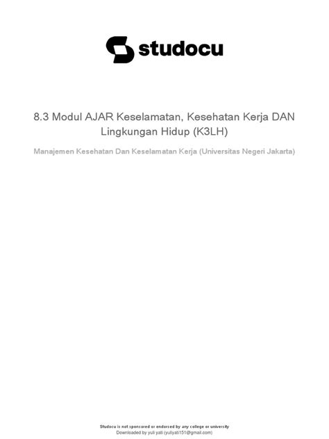 83 Modul Ajar Keselamatan Kesehatan Kerja Dan Lingkungan Hidup K3lh Pdf