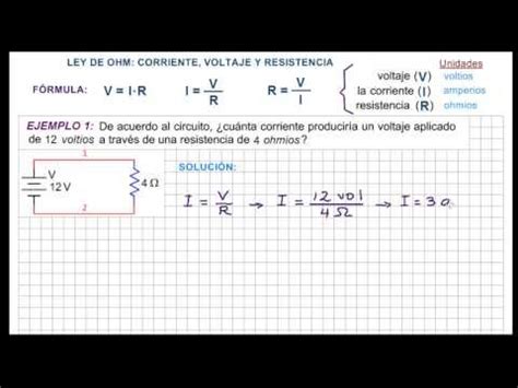 Ley De Ohm Corriente Voltaje Y Resistencia Ejercicios Resueltos