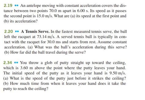 Solved An Antelope Moving With Constant Acceleration Chegg