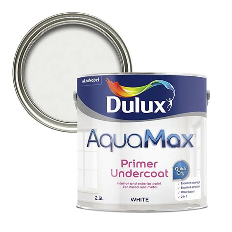 Dulux Aquamax White Metal And Wood Primer And Undercoat 2 5l Diy At Bandq