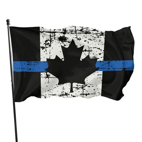 Thin Blue Line Canada Flag 3x5 Feet Flag 3x5 Ft Outdoor 3x5 Foot