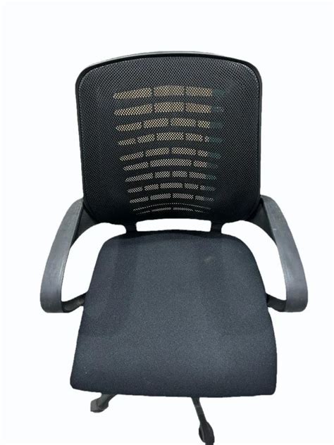 Microfiber Mid Back Inch Black Revolving Mesh Office Chair At