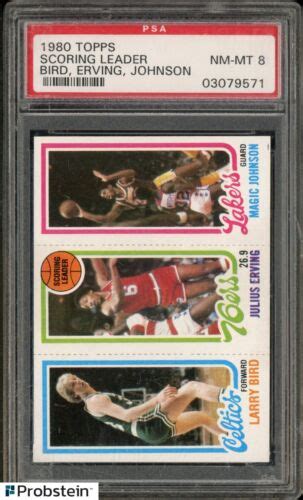 Topps Basketball Larry Bird Magic Johnson Rc Rookie Julius Erving