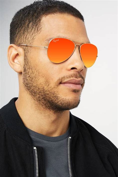 Mens Gold Aviator Sunglasses