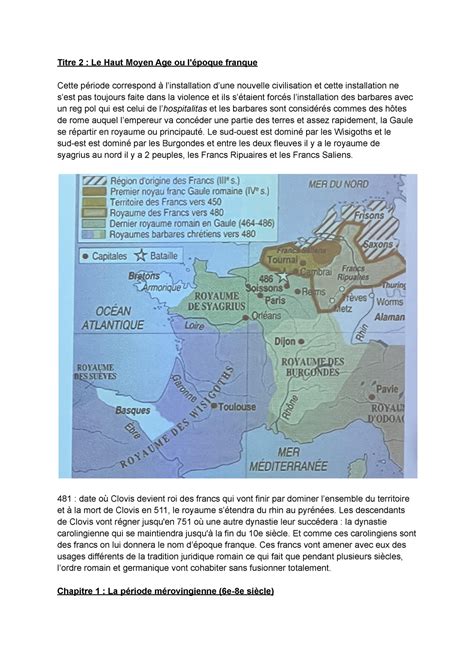Hdd Titre Cours Titre Le Haut Moyen Age Ou L Poque Franque