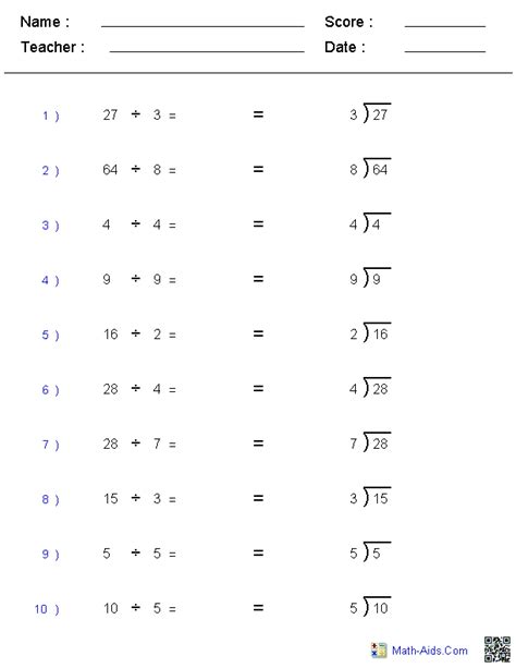 Division Problems For 4th Grade Worksheets Worksheetscity