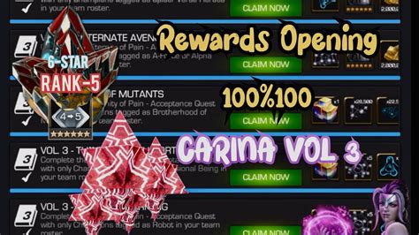 MCOC Rewards Opening 100 100 CARINA VOL 3 Marvel Kabam Contest